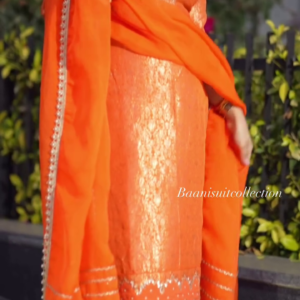 Exotic Orange Color Thread Work Top – A Bold and Elegant Addition to Your Wardrobe