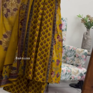 Mustard Printed Kurta Set with Dupatta